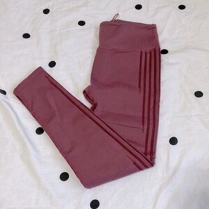 Womens Ribbed Back Details Pants Skinny Leg Pull On Stretch in Burgundy